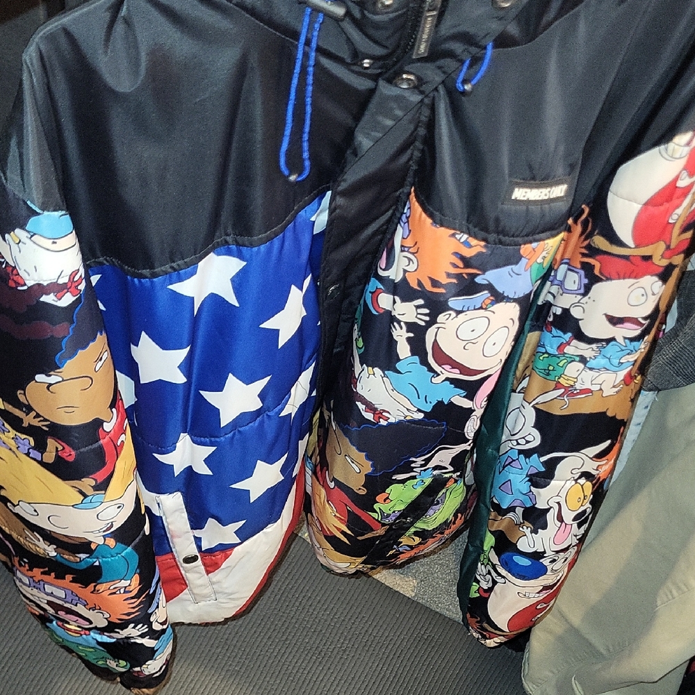 Members Only Cartoon Star Jacket - Black, Blue, Red